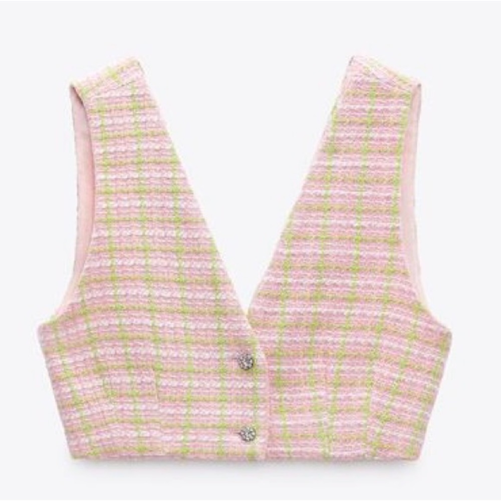 Zara V-neck cropped waistcoat
